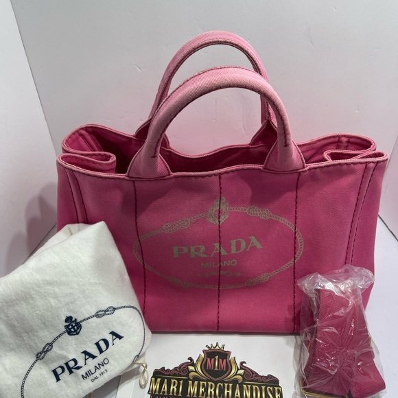 Prada Canapa in Pink, GM size with dust bag and sling. - Picture 3 of 15